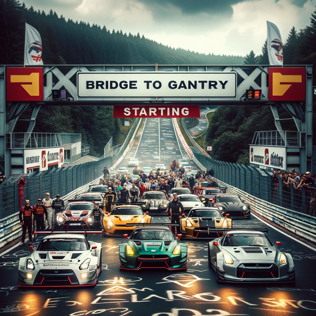 Illustration of nordschleife bridge to gantry